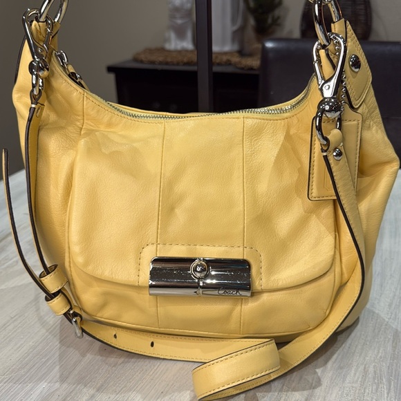Coach Kristin Sunny Yellow Leather Shoulder Bag/Crossbody - EUC - Picture 1 of 11